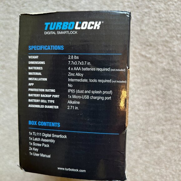 Turbolock Digital Smart lock TL111 NIB - Picture 5 of 7